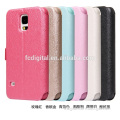 Cheapest Colorful Double Window Silk Flip case for Samsung Mobile phone Galaxy S5